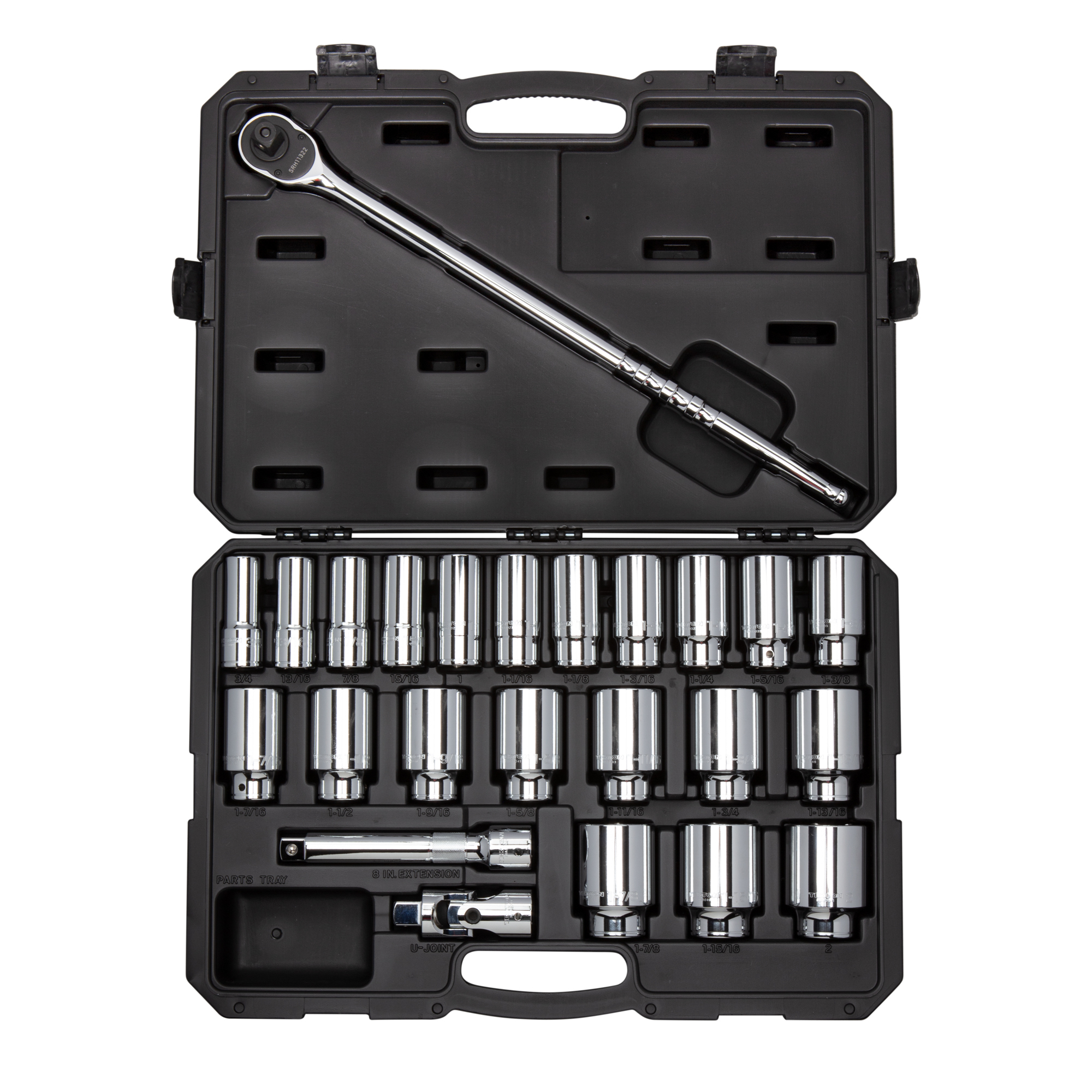 TEKTON 3/4 Inch Drive Deep 6-Point Socket and Ratchet Set with Case, 24-Piece (3/4 - 2 in.) | SKT35106